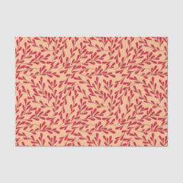 Papel De Seda  Red Leafy Branches Seamless Pattern