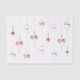 Papel De Seda Red Monogramas Bauble Hanging Ornaments Natal