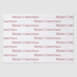 Papel De Seda Red on White Merry Christmas Cote