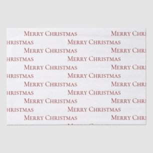 Papel De Seda Red on White Merry Christmas Cote