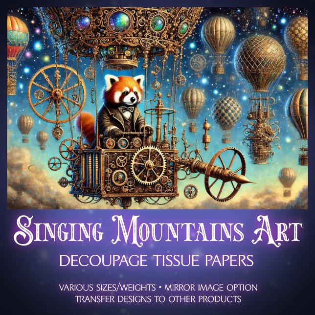 Papel De Seda Red Panda Whimsic Steampunk Adventure (Criador carregado)