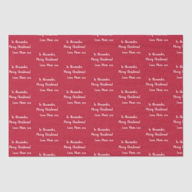 Papel De Seda Red Personalized Feliz Natal Da Mãe (Frente )