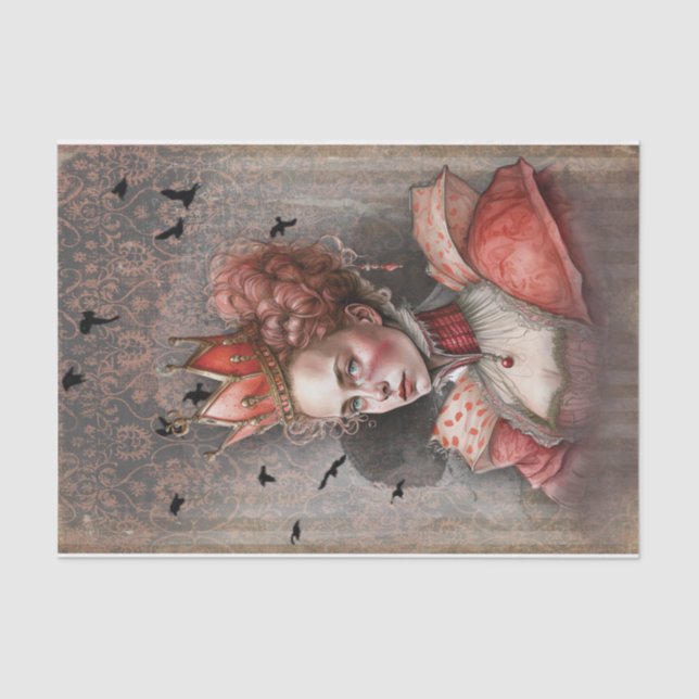 Papel De Seda Red Queen Decoupage Paper (Frente )