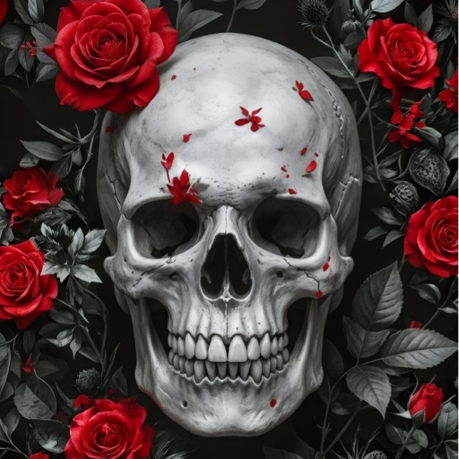 Papel De Seda Red Red Roses Skull – Decoupage Paper (Criador carregado)