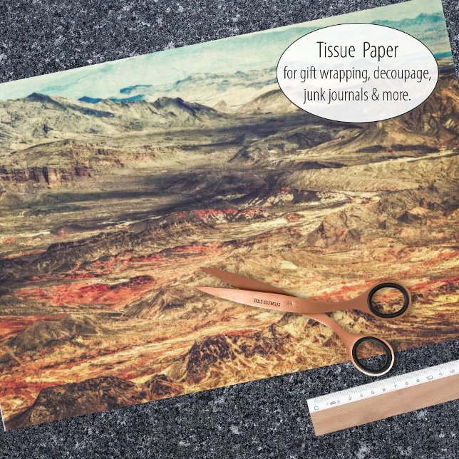 Papel De Seda Red Rocks Mountain ScenArt (Tissue paper for gift wrap and decoupage)