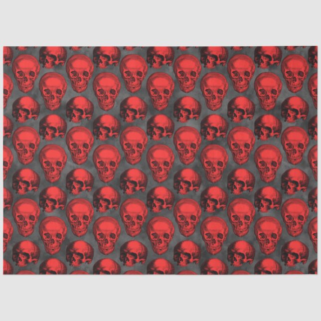 Papel De Seda Red Skulls and Sunflower Series Design 1 (Frente )