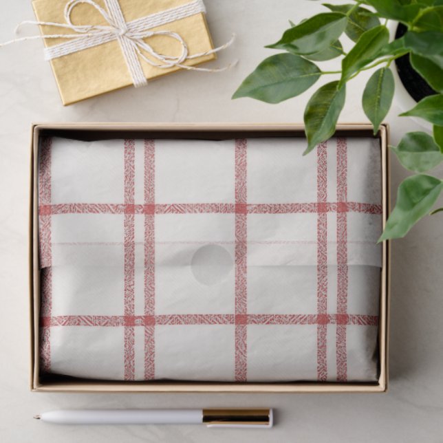 Papel De Seda Red Snow Christmas Plaid (Presente)