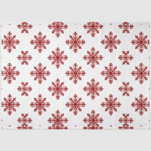 Papel De Seda Red Snowflakes White Christmas