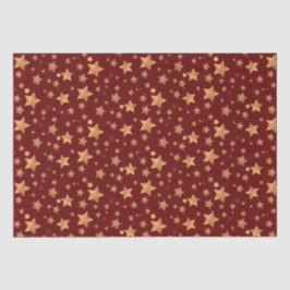 Papel De Seda Red Star Pattern Retro Vintage Elegante Natal