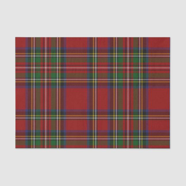 Papel De Seda Red Stewart Xadrez Tartan no Natal (Frente )
