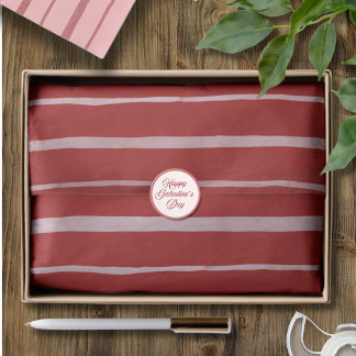 Papel De Seda Red Valentine Hand Drawn Stripe Pattern