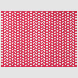 Papel De Seda Red With White Tiny Doodle Love Hearts