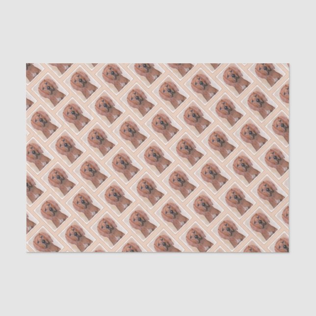 Papel De Seda Redbone Coonhound Painting - Arte De Cachorro Orig (Frente )