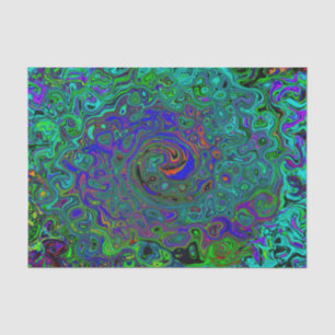 Papel De Seda Redemoinho Abstrato Azul Marmorizado e Água-Marinh