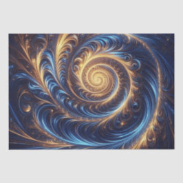 Papel De Seda Redemoinhos Modernos Abstratos Espaciais Azul Real