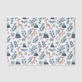 Papel De Seda Reenas de Aquarela na Floresta