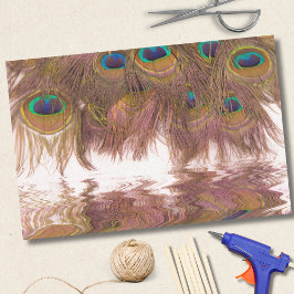 Papel De Seda Reflexões De Penas De Pavão