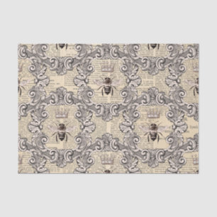 Papel De Seda Regal Filigree Queen Bee no jornal Vintage