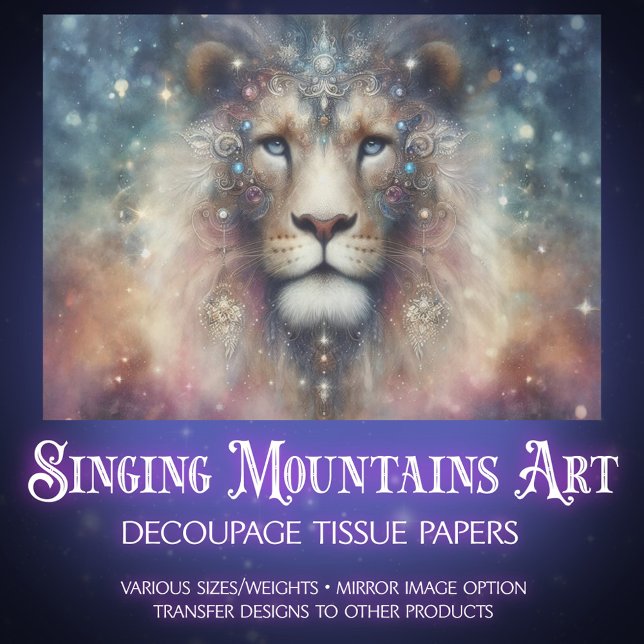 Papel De Seda Regal Galaxy Lion Decoupage (Criador carregado)