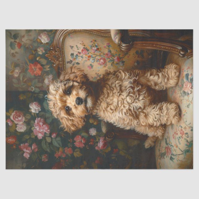 Papel De Seda Regal Poodle Vintage Decoupage (Frente )