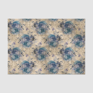 Papel De Seda Regal Queen Bee W/Blue Rosas