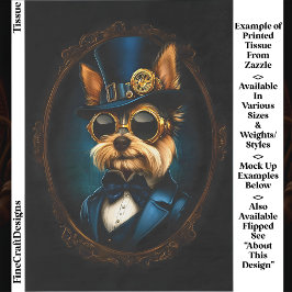 Papel De Seda Regal Steampunk Yorkshire Terrier EF4L Decoupagem