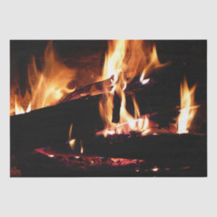Papel De Seda Registros na fotografia de fogo quente da Lareira