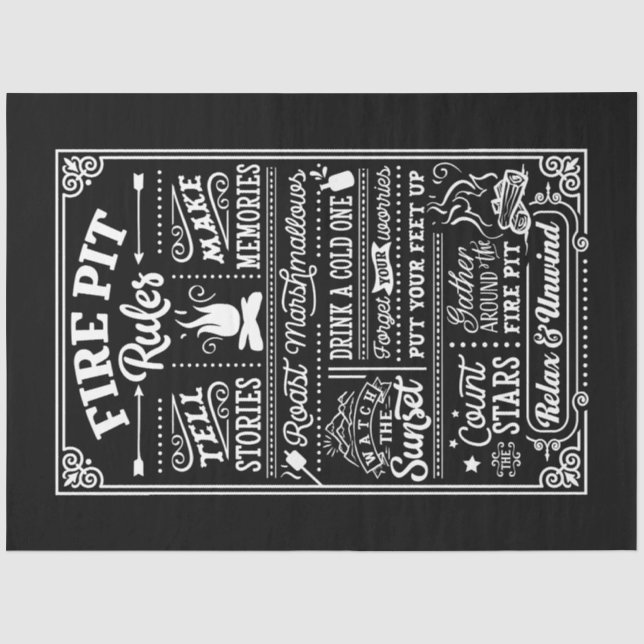Papel De Seda Regras da Lareira (Frente )