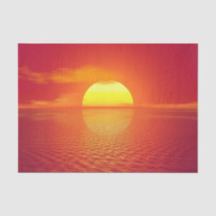 Papel De Seda Regulação do Sol sobre o Mar Laranja Calmo Oceano