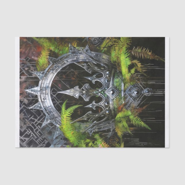 Papel De Seda Rei Guerreiro da Floresta, Coroa Prateada (Frente )