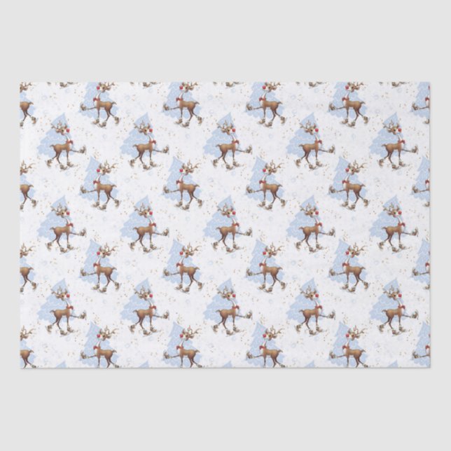 Papel De Seda Reindeer Rudolph Christmas (Frente )