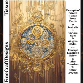 Papel De Seda Relógio Azul Dourado, Parafusos de engrenagens Cog