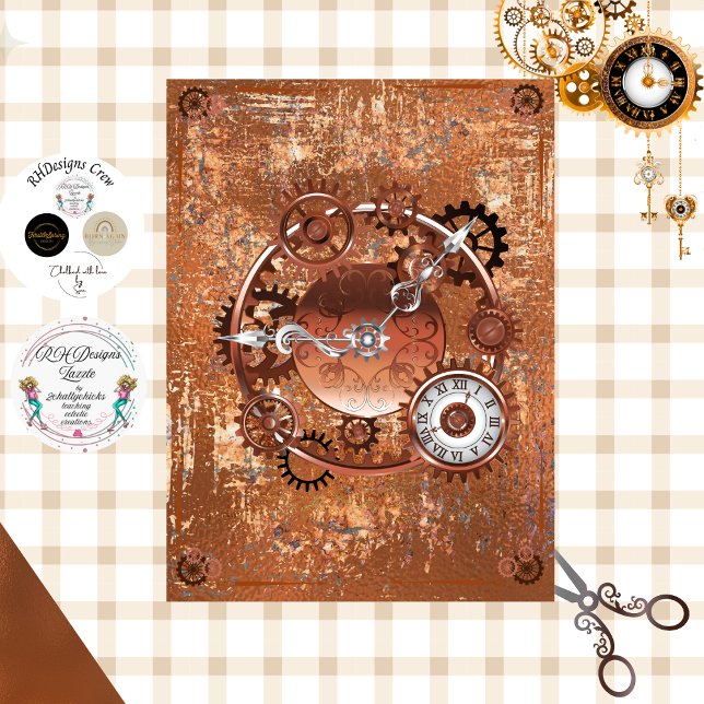 Papel De Seda Relógio de engrenagens Steampunk Face (Criador carregado)