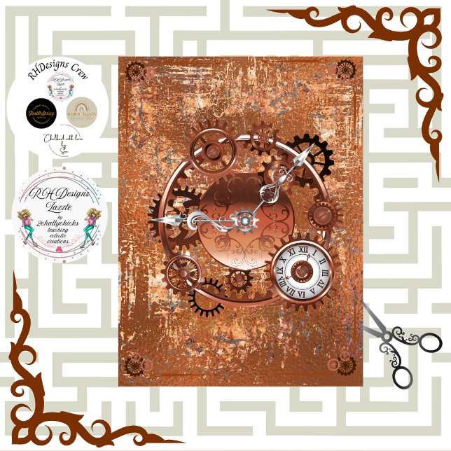 Papel De Seda Relógio de engrenagens Steampunk Face (Criador carregado)