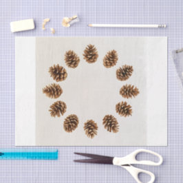 Papel De Seda Relógio de Face de Pinhas Rústicas