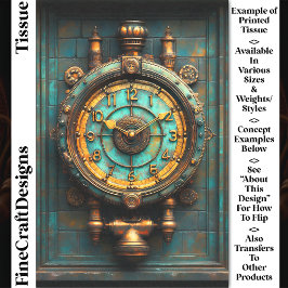 Papel De Seda Relógio de Latão Steampunk Vitoriano CZ2 Decoupage