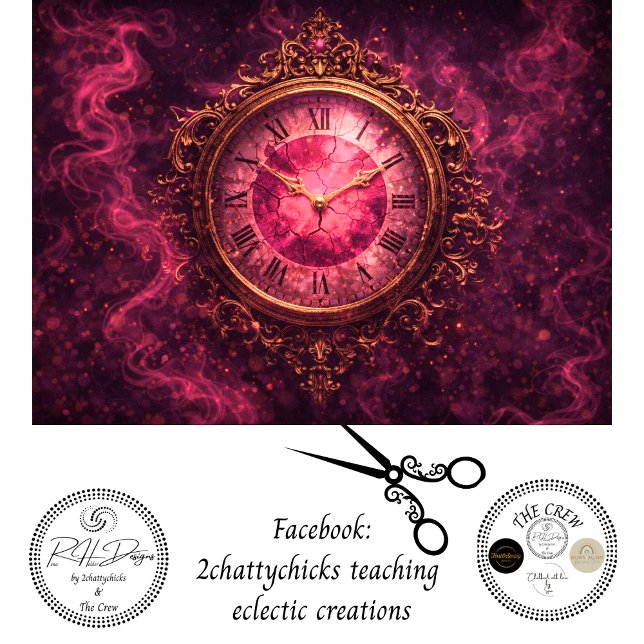 Papel De Seda Relógio Decoupage Wonderland Crimson Timekeeper (Criador carregado)