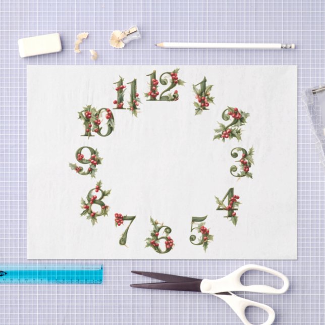 Papel De Seda Relógio Natalino Face (Arte )