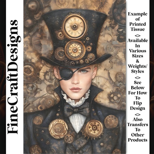 Papel De Seda Relógio Punk Homem Steampunk em Chapéu Alto AD4 De (Criador carregado)