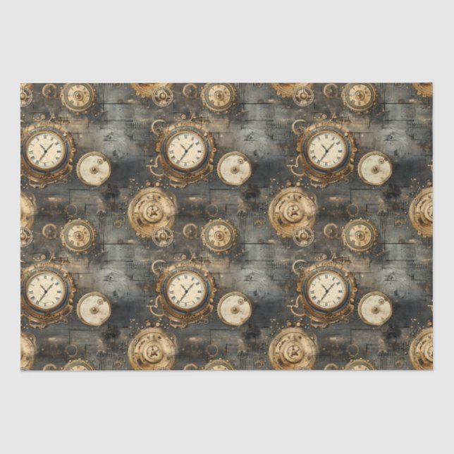 Papel De Seda Relógio Russo Steampunk Grunge (8) (Frente )