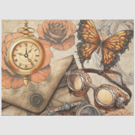 Papel De Seda Relógio Steampunk | Monarca | Vitoriano | Óculos