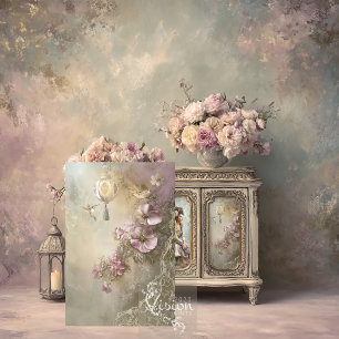 Papel De Seda Renda e Flores Lilás de Beija-flor de Luz Renda