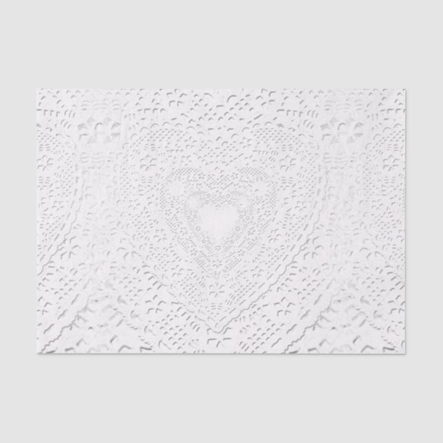 Papel De Seda Renda Falsa Branca com Aparência de Renda (Frente )
