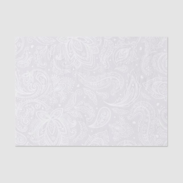 Papel De Seda Renda Paisley Branca Elegante (Frente )