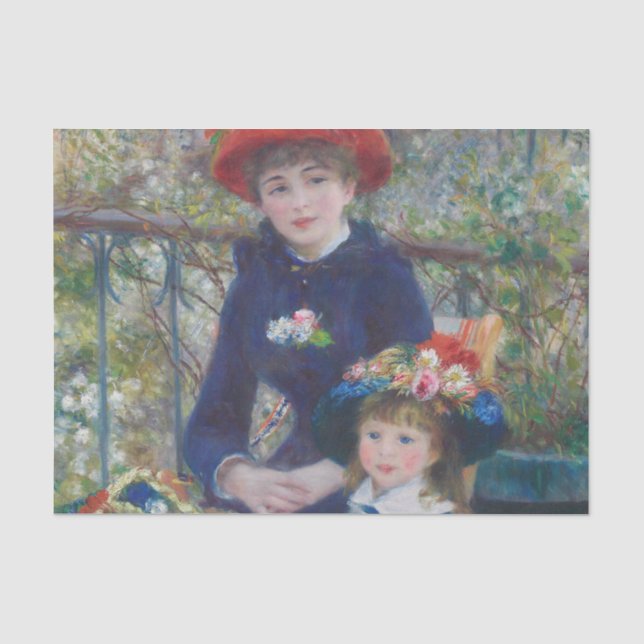 Papel De Seda Renoir Duas Irmãs Varanda Impressionismo Francês  (Frente )
