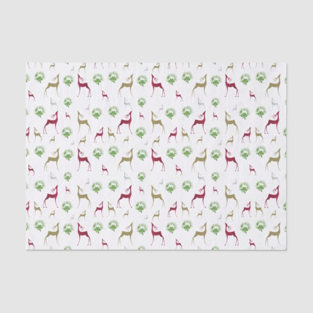 Papel De Seda Renques de Natal com Glitter e Guirlandas (Frente )