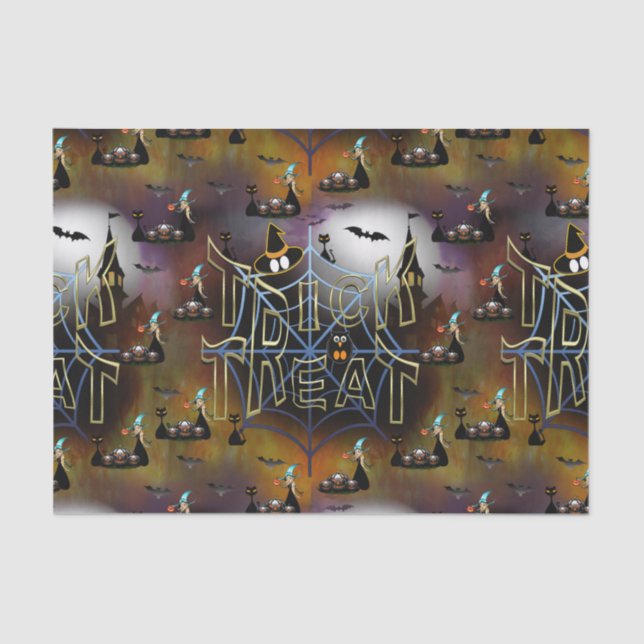 Papel De Seda Repetição da teia-aranha trica-ou-tratadora (Frente )