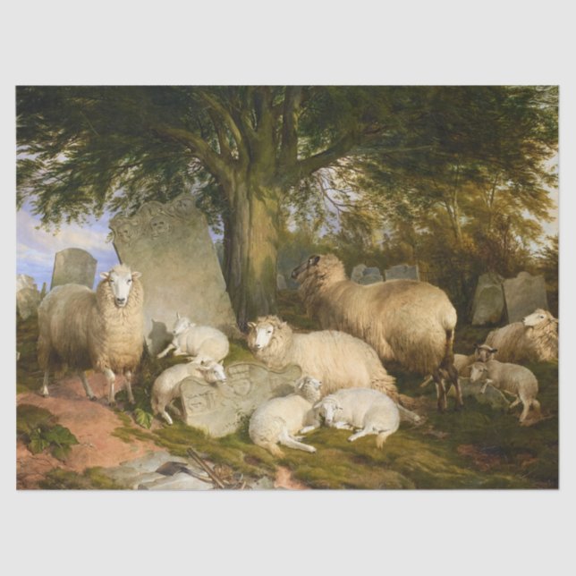 Papel De Seda Repondo no Acre de Deus por Thomas Sidney Cooper (Frente )