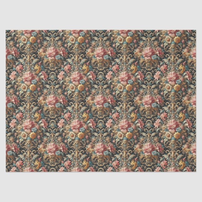 Papel De Seda Requiem para Arcana - Design Floral Gótico (Frente )