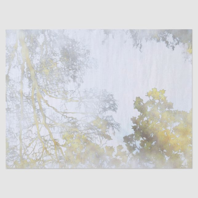 Papel De Seda Resplendor Dourado de Folhas Largas (Frente )
